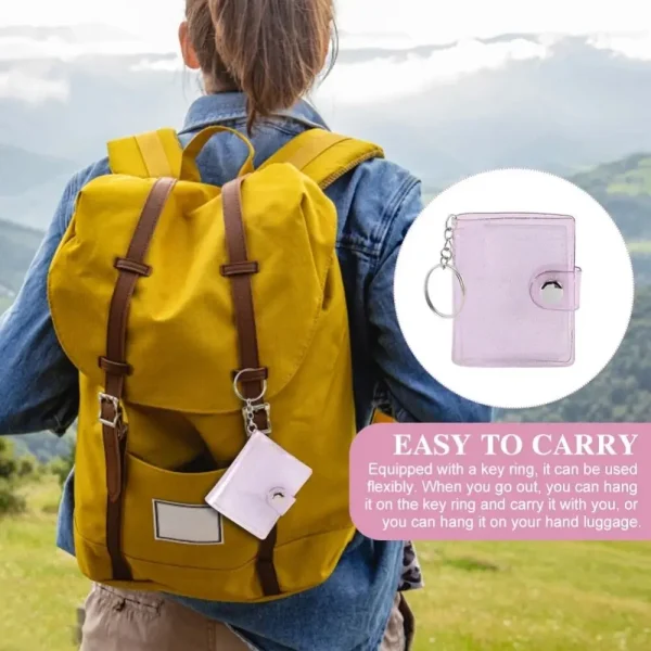 With Keychain Mini Photo Album Snap Button Design DIY Storage Photo Card Holder PVC Simple Portable Pocket Album Photo Sticker 5