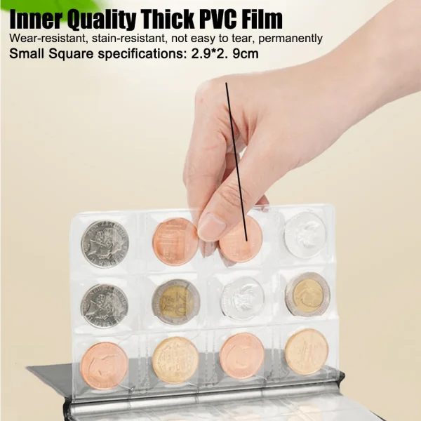 120 Pockets Coins Collector Mini Penny Coin Storage Bag Coin Album Book Coin Holder Albums Collecting Money Organizer 2