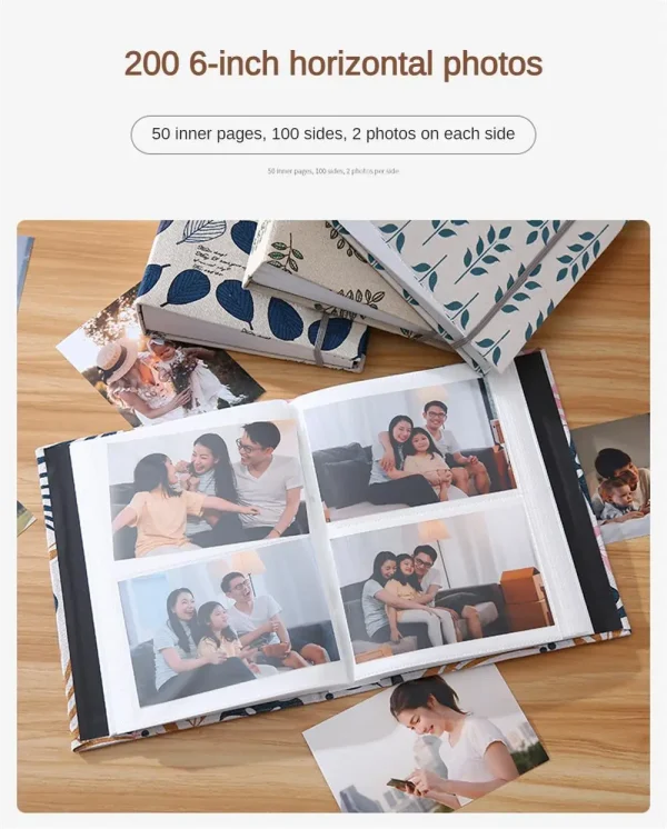 6 Inch 200 Pocket 4x6 Photo Album  12*16 Baby Memories Mini Cinema Ticket Collect Book Family Souvenir Graduate Photo Collection 2