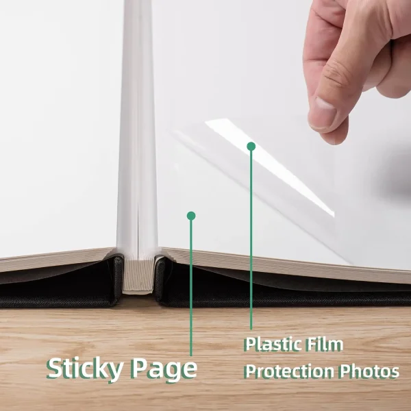 Album Self-adhesive Scrapbook for 4×6 5×7 8×10 photos DIY magnetic linen cover 40 pages Family wedding gift with metal pen and 5