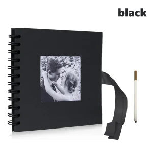 Scrapbook Album Linen Cover 8-inch (approximately 20.3 cm) Hardcover Kraft Paper White Page Commemorative Album Suitable for Tra 1