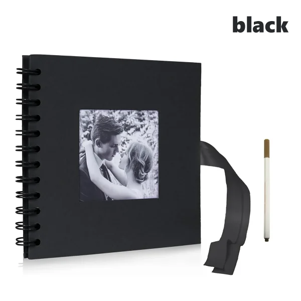 Scrapbook Album Linen Cover 8-inch (approximately 20.3 cm) Hardcover Kraft Paper White Page Commemorative Album Suitable for Tra 1