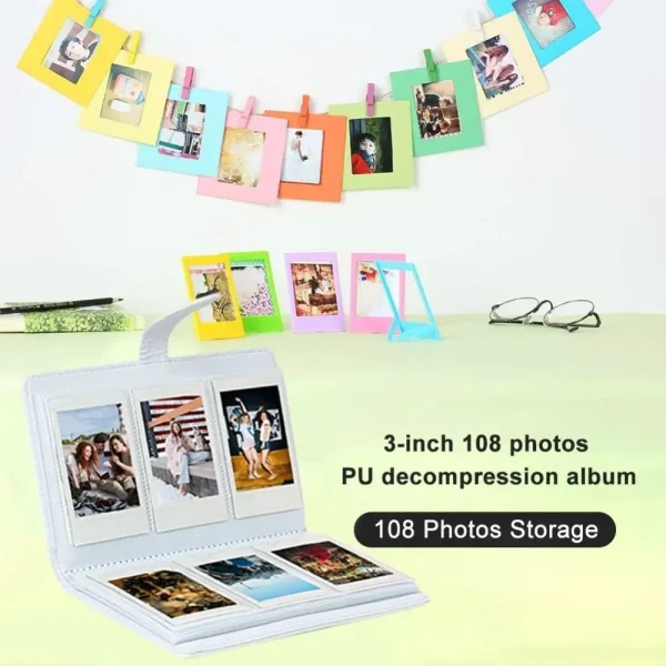 Stamp Ticket Storage Collection Book 108 Pockets 3 inch Film Camera Photo Album For Fujifilm Instax mini 12 6