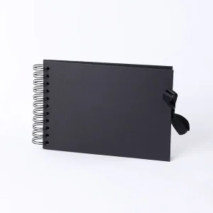 A5 Scrapbook Photo Album 6inch Guest Book Accessories 60 Black Pages Scrap Book Memory Book for Baby Shower, Travelling Blue 1