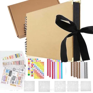 11.4 Inch Scrapbook Photo Album Wedding Guest Book Anniversary Memory Scrapbooking Photo Album with DIY Accessories 80 Pages 1
