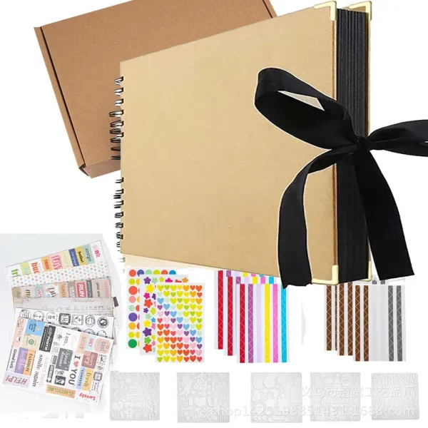 11.4 Inch Scrapbook Photo Album Wedding Guest Book Anniversary Memory Scrapbooking Photo Album with DIY Accessories 80 Pages 1