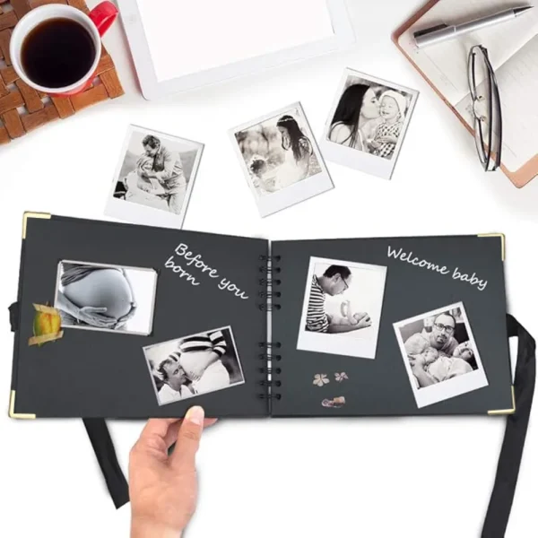 11.4 Inch Scrapbook Photo Album Wedding Guest Book Anniversary Memory Scrapbooking Photo Album with DIY Accessories 80 Pages 5