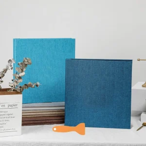 Solid Color Large Photo Album Linen Self-adhesive Laminating DIY Photo Album 20 Sheets Family Anniversary Wedding Photo Storage 1