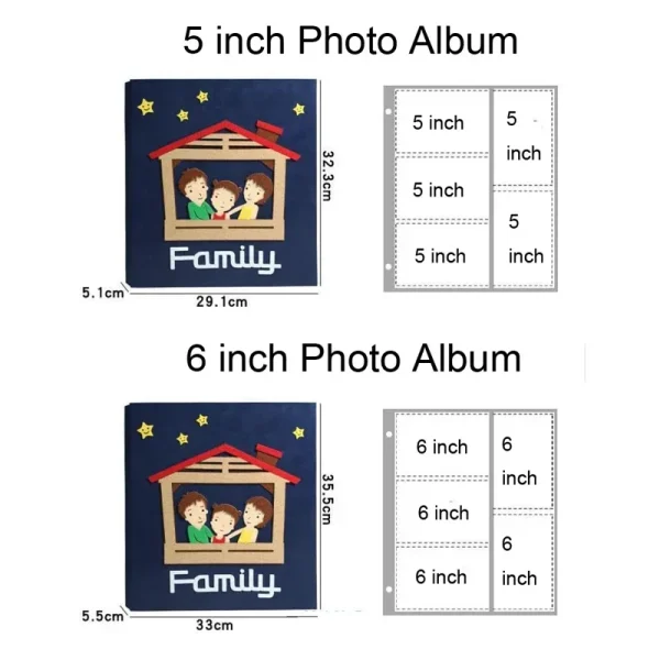 5 Inch 6 Inch 600 Sheets Photo Album Large Capacity Wedding Photo Album Family Kids Photocard Albums Baby Growth Memory Book 4