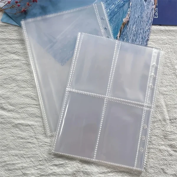 25/50pcs A5 Binder Photo Card Holders, 200 Pockets, Double-Sided 4-Pocket Design, Top Loading, Clear K-pop Membrane Cards 2