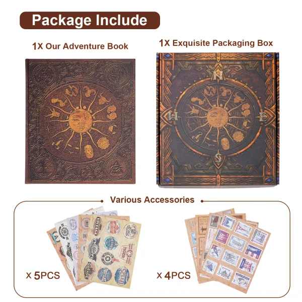 132 Page Photo Album Our Adventure Book DIY Handmade Scrapbook Retro Album Anniversary Constellation Magic Travel Memory Gift 5