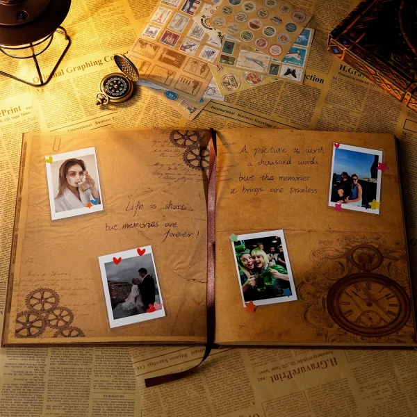 132 Page Photo Album Our Adventure Book DIY Handmade Scrapbook Retro Album Anniversary Constellation Magic Travel Memory Gift 6