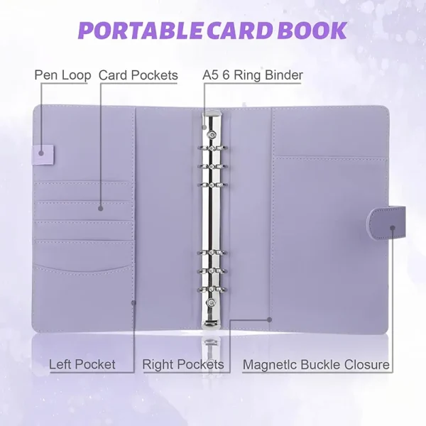 Reusable 25PCS A5 Kpop Photocard Album Binder | Loose-leaf Idol Card Storage Organizer | Collectible Photo Card Holder Book 3