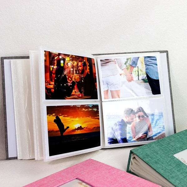 Photo Album 200 Pockets for 4x6 Photos Fabric Cover Photo Books Slip-in Picture Albums Wedding Family Anniversary Baby,Grey 3