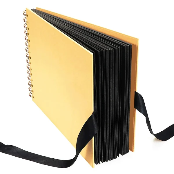 ZK20 80 Black Pages Memory Books DIY Craft Photo Albums Scrapbook Cover Kraft Album For Wedding Anniversary Gifts Memory Books 4