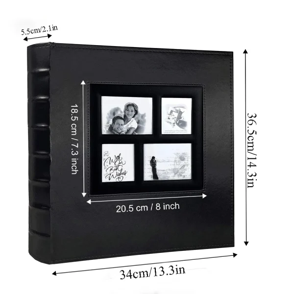 Photo Album 4x6 500 Photos Pages Large Capacity Leather Cover Wedding Photo Albums Holds 500 Horizontal and Vertical Photos 3