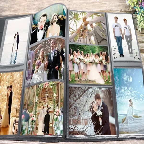 Photo Album 4x6 500 Photos Pages Large Capacity Leather Cover Wedding Photo Albums Holds 500 Horizontal and Vertical Photos 5