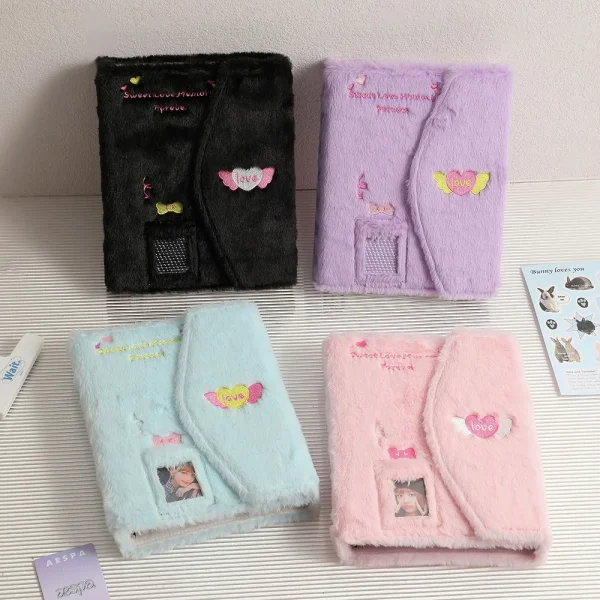 Cartoon Plush A5 Kpop Binder Photocard Holder Idol Photo Album Photocards Collect Book Kawaii School Stationery Picture Albums 2
