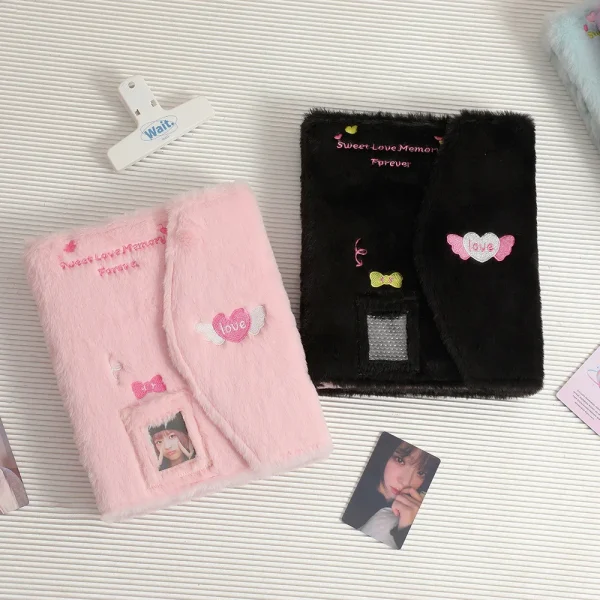 Cartoon Plush A5 Kpop Binder Photocard Holder Idol Photo Album Photocards Collect Book Kawaii School Stationery Picture Albums 3