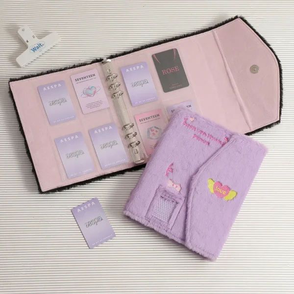 Cartoon Plush A5 Kpop Binder Photocard Holder Idol Photo Album Photocards Collect Book Kawaii School Stationery Picture Albums 4