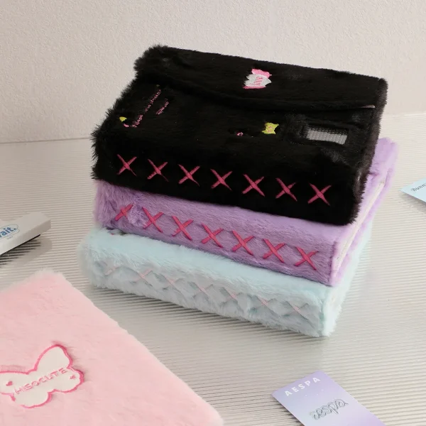 Cartoon Plush A5 Kpop Binder Photocard Holder Idol Photo Album Photocards Collect Book Kawaii School Stationery Picture Albums 5