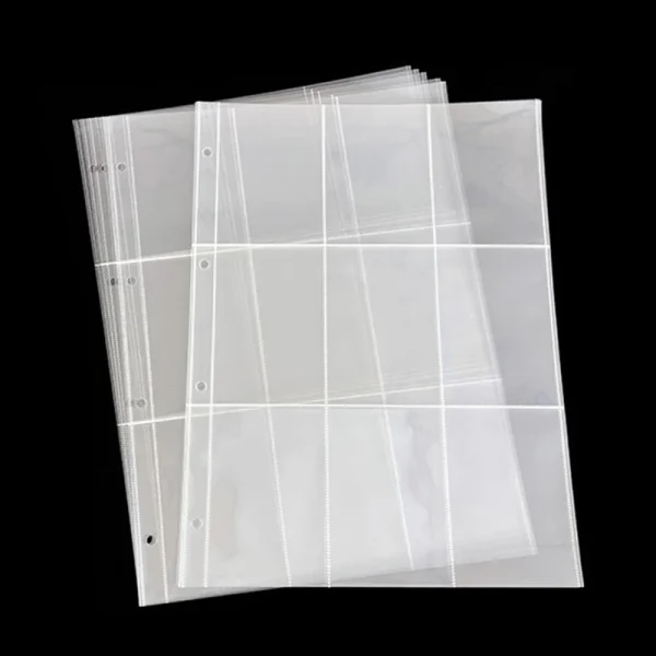 10Pcs/set A4 Clear Photo Album Refill Pages File Protector 4 Hole 4 Ring Binder Photocards Postcard Card Notebook 6×4 10×15 3