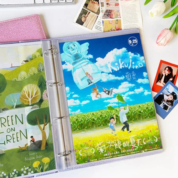 10Pcs/set A4 Clear Photo Album Refill Pages File Protector 4 Hole 4 Ring Binder Photocards Postcard Card Notebook 6×4 10×15 4