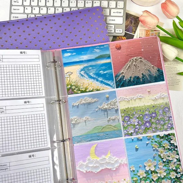 10Pcs/set A4 Clear Photo Album Refill Pages File Protector 4 Hole 4 Ring Binder Photocards Postcard Card Notebook 6×4 10×15 6