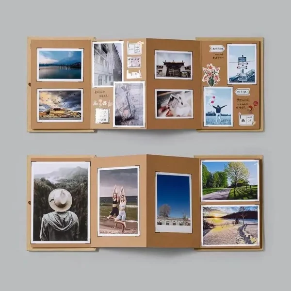 10 pages accordion folding diy small photo album This kraft paper growing souvenir book Creative Gift folding type 2