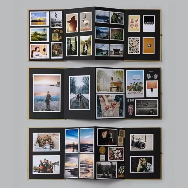 10 pages accordion folding diy small photo album This kraft paper growing souvenir book Creative Gift folding type 3