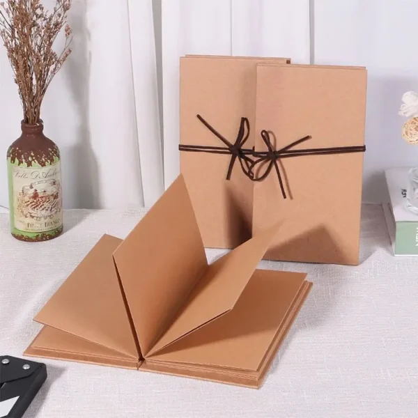 10 pages accordion folding diy small photo album This kraft paper growing souvenir book Creative Gift folding type 4
