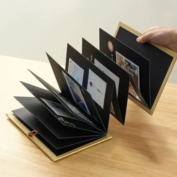 10 pages accordion folding diy small photo album This kraft paper growing souvenir book Creative Gift folding type 5