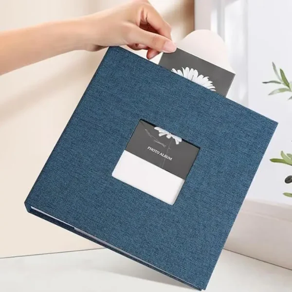 Picture Album 200 Pockets Book Photo Album Book Linen Hardcover Large Capacity Scrapbook With Front Window For Wedding Family 4