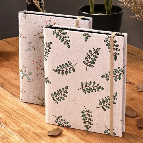 6-inch 200 Pockets Linen Fabric Cover Photo Album Lacing Creative Picture Storage Scrapbooking Album 4R Kids Family Memory Album 1