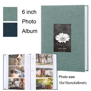 1Set Linen Cloth Cover Album 6-inch Interleaf Type Photo Storage Album 200/300pcs Writable Collection of Children Growth Photos 1