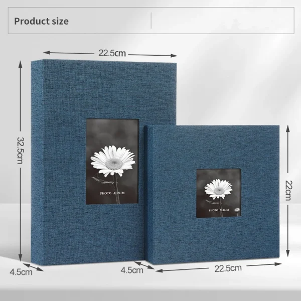 1Set Linen Cloth Cover Album 6-inch Interleaf Type Photo Storage Album 200/300pcs Writable Collection of Children Growth Photos 2