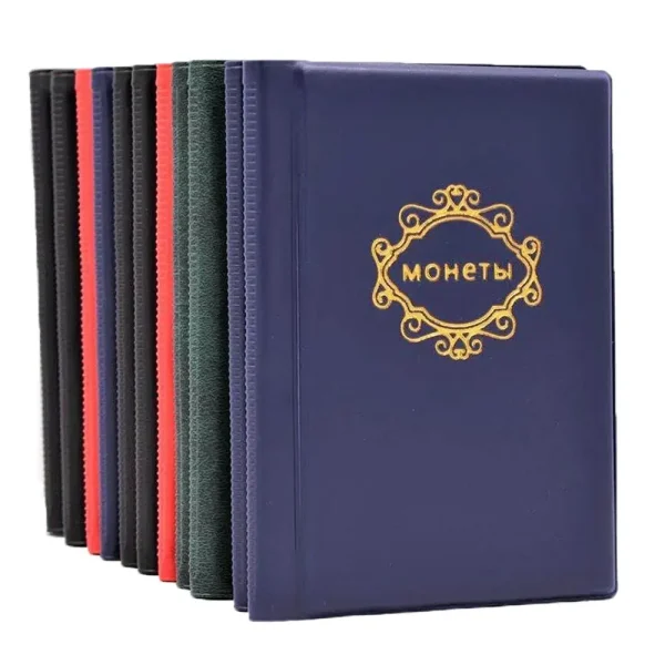 PU Leather Coin Album 10 Pages 120 Pockets Coin Album for Coins Pockets Commemorative Coin,medallions Badges Collection Book 2