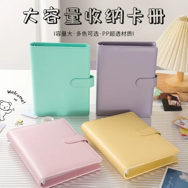 A5 Kpop Photocard Binder with 20 pages 4-Pocket Card Collector Album with 80 Card Slots PU Leather Cover Organizing Cards 4