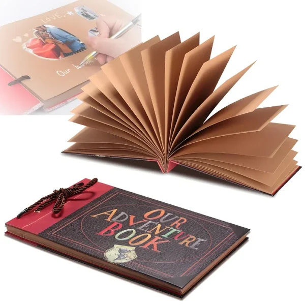 1/2PCS DIY Handmade Photo Album Scrapbook Our Adventure Book Retro Kraft Album Anniversary Wedding Memory Mother's Day Gift 1