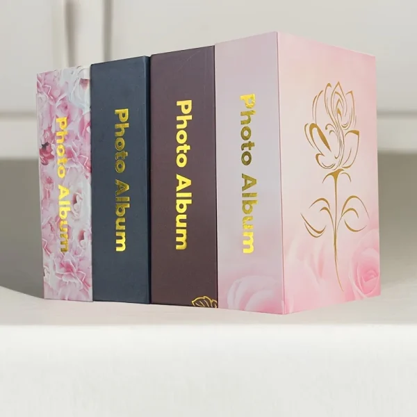 100-Photo 6-Inch Golden Rose Photo Album - Spacious Storage for Cherished Memories - Perfect for Family, Students, Wedding, Grad 1