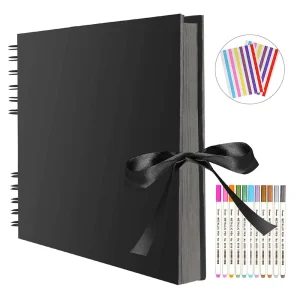 ZK20 80 Black Pages Memory Books DIY Craft Photo Albums Scrapbook Cover Kraft Album For Wedding Anniversary Gifts Memory Books 1
