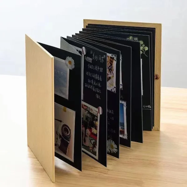 Accordion Picture Album Folding DIY Photo Album Retro Souvenir Book Creative Wedding Gift High Quality Paper Folding Albums 2