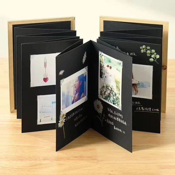 Accordion Picture Album Folding DIY Photo Album Retro Souvenir Book Creative Wedding Gift High Quality Paper Folding Albums 6