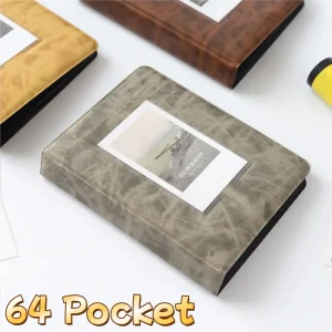 Retro 3 Inches 64 Pocket Photo Album Mini Instant Album Polaroid Photo Album Picture Case Storage for Fuji Instax Mini 9/8/70/7s 1