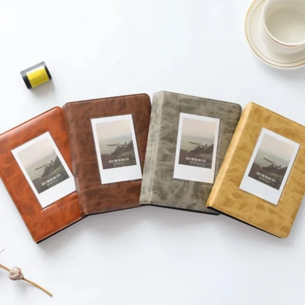 Retro 3 Inches 64 Pocket Photo Album Mini Instant Album Polaroid Photo Album Picture Case Storage for Fuji Instax Mini 9/8/70/7s 3