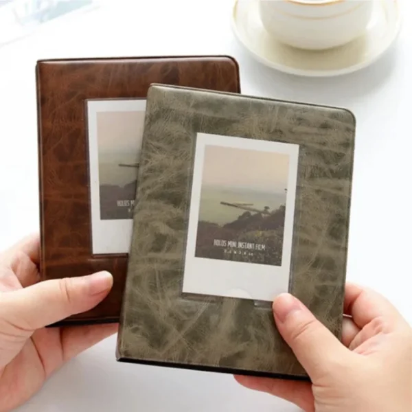 Retro 3 Inches 64 Pocket Photo Album Mini Instant Album Polaroid Photo Album Picture Case Storage for Fuji Instax Mini 9/8/70/7s 4