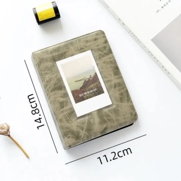 Retro 3 Inches 64 Pocket Photo Album Mini Instant Album Polaroid Photo Album Picture Case Storage for Fuji Instax Mini 9/8/70/7s 6
