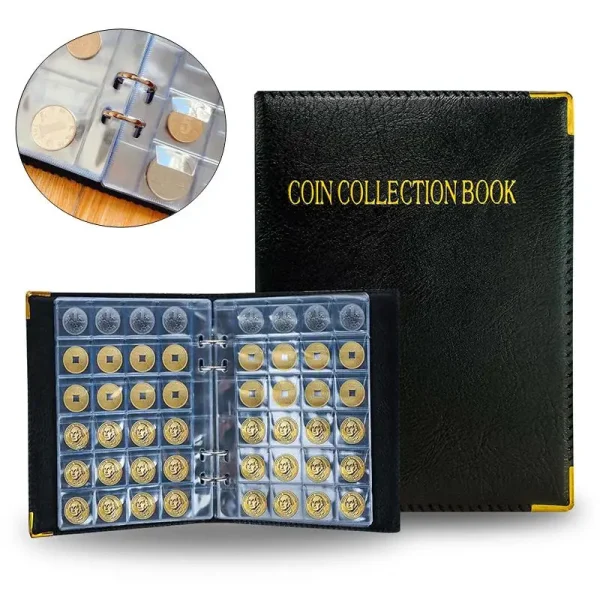120/360 Pockets Coin Collection Book 10/20 Pages Coin Collection Holder Album Commemorative Coin Organizer Storage 1