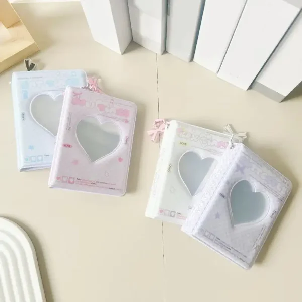 Kpop Photocard Holder Book 40 Pockets Love Heart Hollow Photo Card Holder Trendy Waterproof Photo Album For Collecting Idol 2