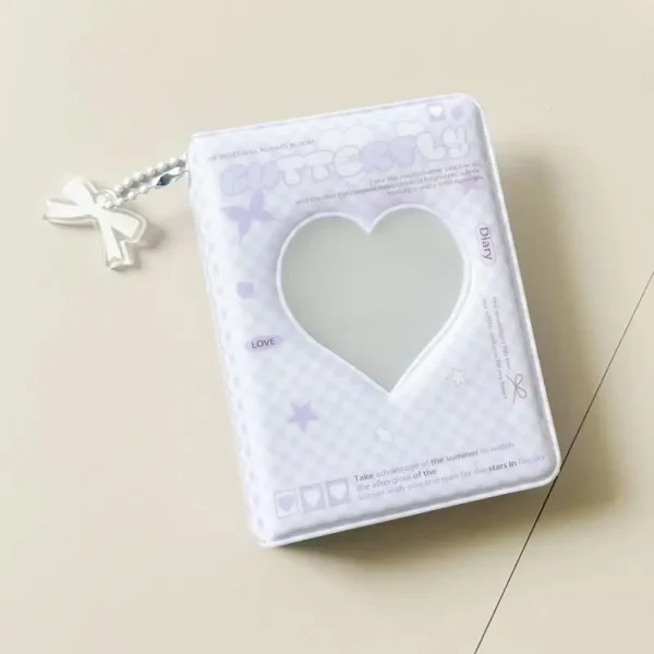 Kpop Photocard Holder Book 40 Pockets Love Heart Hollow Photo Card Holder Trendy Waterproof Photo Album For Collecting Idol 4
